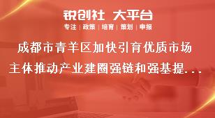 成都市青羊區加快引育優質市場主體推動產業建圈強鏈和強基提能若干政策部分條款申報流程獎補政策