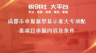 成都市申報新型顯示重大專項配套項目申報內容及條件獎補政策