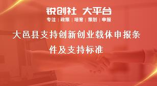 大邑縣支持創新創業載體申報條件及支持標準獎補政策