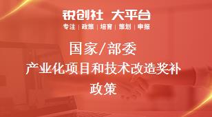 國家/部委產業化項目和技術改造獎補政策