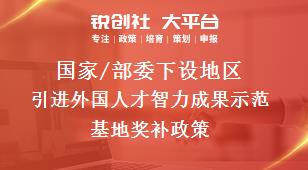 國家/部委下設地區引進外國人才智力成果示范基地獎補政策