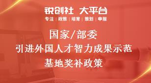 國家/部委引進外國人才智力成果示范基地獎補政策