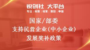 國家/部委支持民營企業(yè)(中小企業(yè))發(fā)展獎(jiǎng)補(bǔ)政策