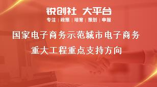 國家電子商務示范城市電子商務重大工程重點支持方向獎補政策