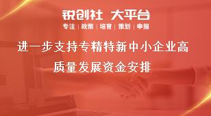 進(jìn)一步支持專精特新中小企業(yè)高質(zhì)量發(fā)展資金安排獎(jiǎng)補(bǔ)政策