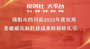 綿陽市四川省2022年度應(yīng)用基礎(chǔ)研究和科技成果轉(zhuǎn)移轉(zhuǎn)化引導(dǎo)計(jì)劃項(xiàng)目的指南咨詢及項(xiàng)目審核獎(jiǎng)補(bǔ)政策