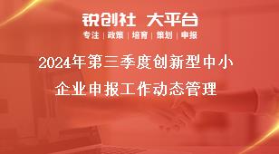 2024年第三季度創新型中小企業申報工作動態管理獎補政策