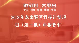 2024年龍泉驛區科技計劃項目（第一批）申報要求獎補政策