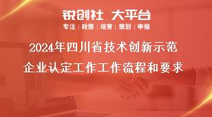 2024年四川省技術(shù)創(chuàng)新示范企業(yè)認(rèn)定工作工作流程和要求獎(jiǎng)補(bǔ)政策