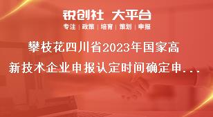 攀枝花四川省2023年國家高新技術企業申報認定時間確定申報程序獎補政策