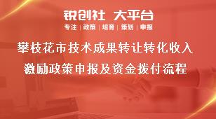 攀枝花市技術成果轉讓轉化收入激勵政策申報及資金撥付流程獎補政策