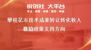 攀枝花市技術成果轉讓轉化收入激勵政策支持方向獎補政策