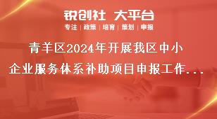 青羊區(qū)2024年開展我區(qū)中小企業(yè)服務(wù)體系補(bǔ)助項(xiàng)目申報(bào)工作2022年期間補(bǔ)助項(xiàng)目申報(bào)要求獎補(bǔ)政策