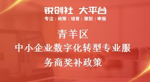 青羊區中小企業數字化轉型專業服務商相關配套獎補政策