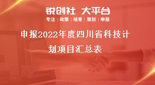 申報2021年度四川省科技計劃項目匯總表獎補政策