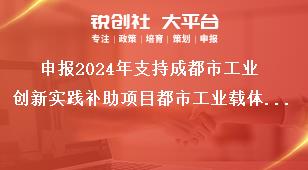 申報2024年支持成都市工業創新實踐補助項目都市工業載體公共配套設施補助項目獎補政策