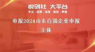 申報2024山東百強企業申報主體獎補政策