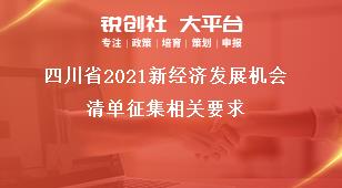 四川省2021新經濟發展機會清單征集相關要求獎補政策