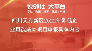 四川天府新區(qū)2022年降低企業(yè)用能成本項(xiàng)目申報(bào)具體內(nèi)容獎(jiǎng)補(bǔ)政策