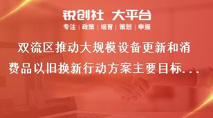 雙流區推動大規模設備更新和消費品以舊換新行動方案主要目標和重點任務獎補政策