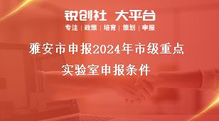 雅安市申報2024年市級重點實驗室申報條件獎補政策