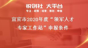 宜賓市2020年度“領軍人才專家工作站”申報條件獎補政策