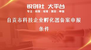 自貢市科技企業孵化器備案申報條件獎補政策