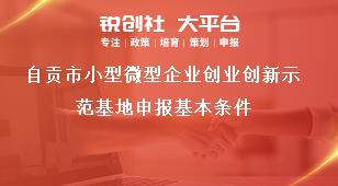 自貢市小型微型企業(yè)創(chuàng)業(yè)創(chuàng)新示范基地申報基本條件獎補政策